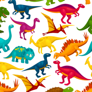 multi-colored dinosaurs 