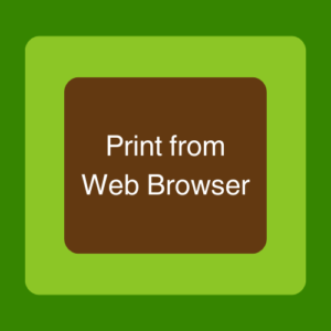 Green and brown print from web browser button