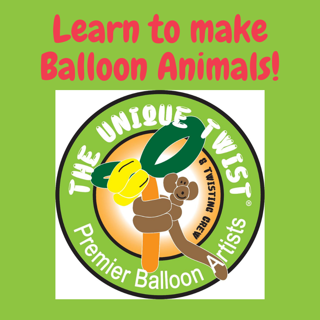 learn to make a balloon animal green background